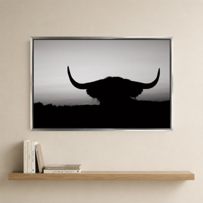 Bull Set BW by Nathan Larson - Graphic Art on Canvas