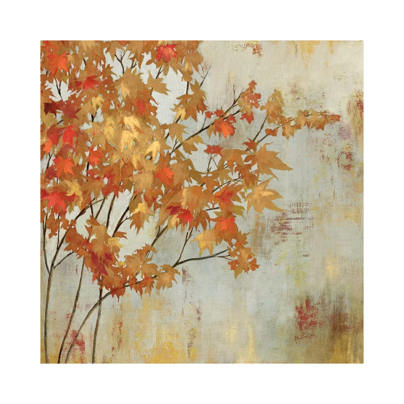 Golden Foliage by Asia Jensen - Wrapped Canvas Painting, 66.04 cm H x 66.04 cm W x 3.175 cm D