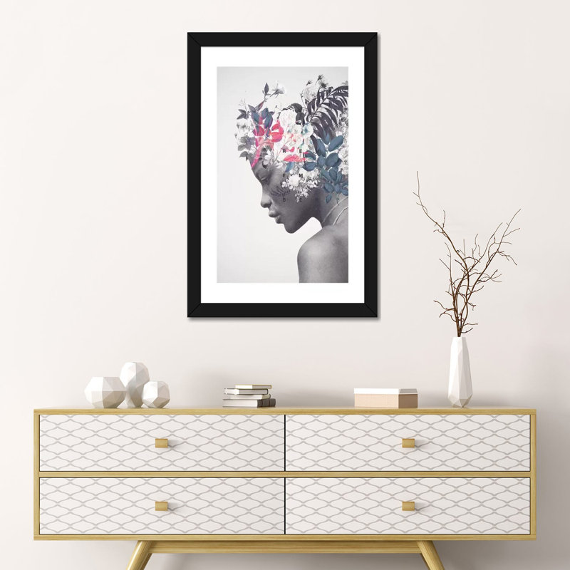 Impression « Memento » par Frank Moth, Papier encadré noir, Blanc, H 24 po x l 16 po x P 1 po