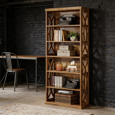 Classic Wooden Bookshelf,Elegant Display Shelves,Sturdy Freestanding Bookcase