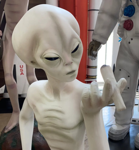 Jahcure Alien With Cigar Life Size Statue