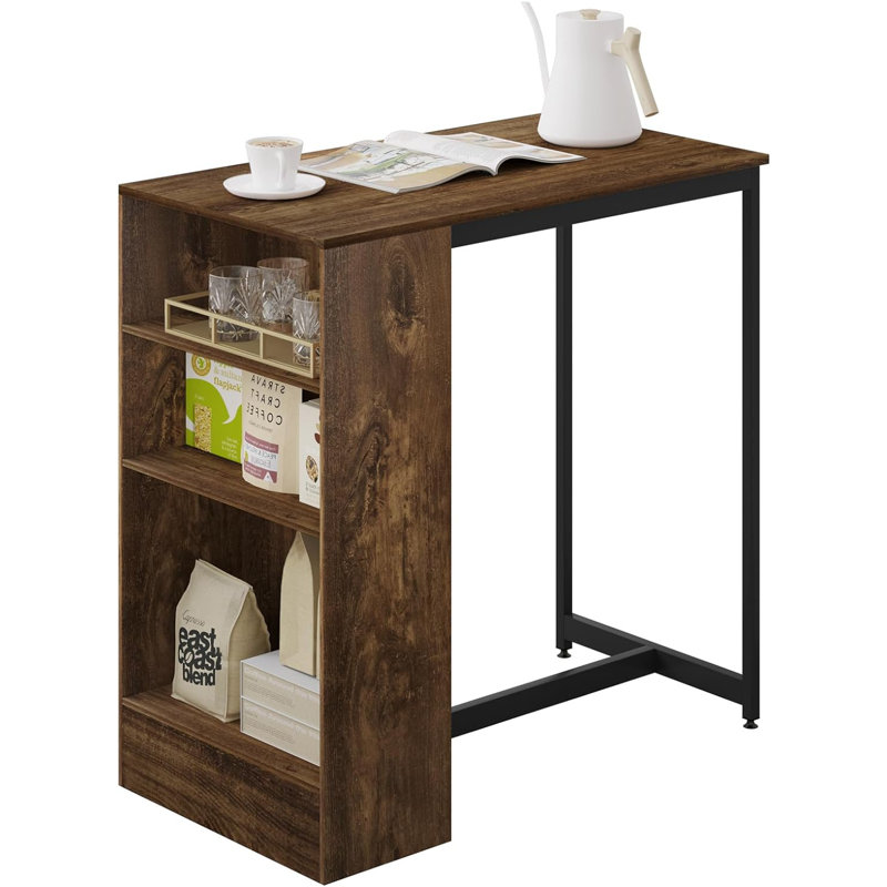 Wellkamp Metal Base Dining Table, Brown, Black 