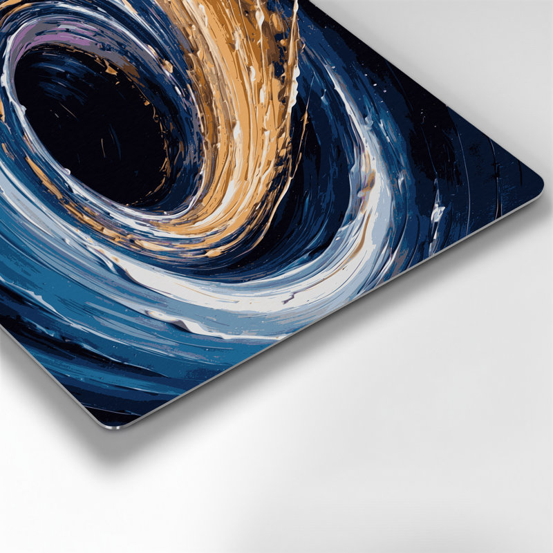 SciFi Black hole event horizon Grey Metal Wall Art