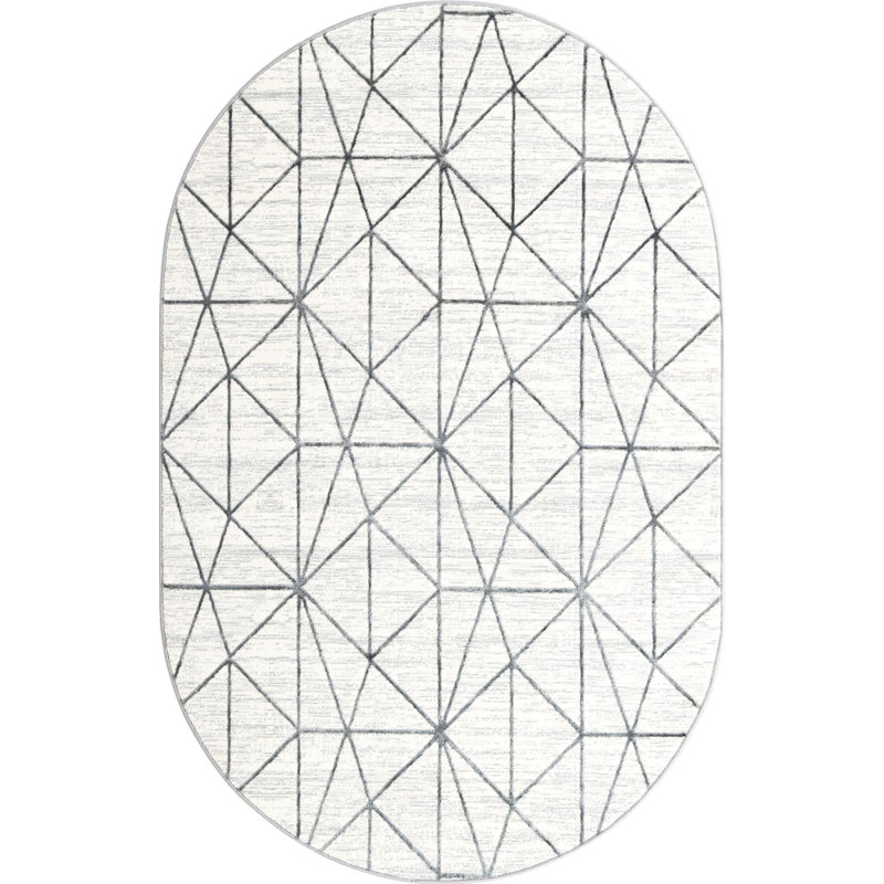 Eshin Abstract Indoor Rug, Oval 5'3" x 8'