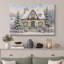 «Christmas Cottage Snowy House», art du salon, impression sur toile encadrée-132862964-132862968
