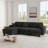 Modern Boucle Upholstered Sofa,3-Seater L-Shaped Sofa Couch With  Movable Ottoman-824678838