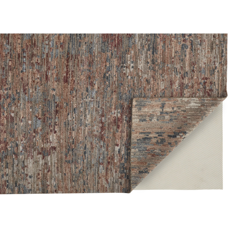 Islay Casual Abstract Red/Blue Area Rug, Rectangle 3'6" x 5'6"