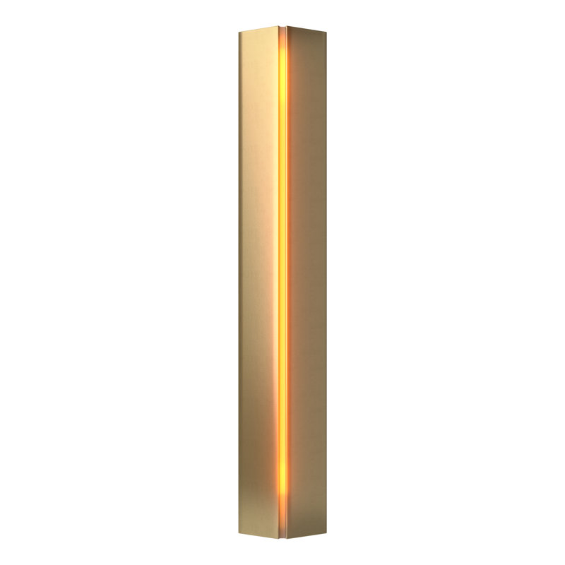 Gallery Dimmable 10.4 Lbs Flush Mount Scone, Amber, Soft Gold, 7.1" W x 27.25" H x 3.1" D