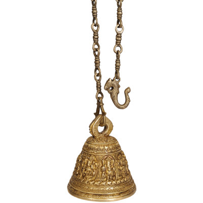 Cloche suspendue à la main en laiton Ashta Vinayaka Temple - Huit formes Ganesha