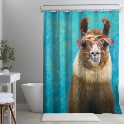 Shower Curtain AN515 – Polyester Shower Curtain, Dye Sublimation Print, 71" W × 74" L