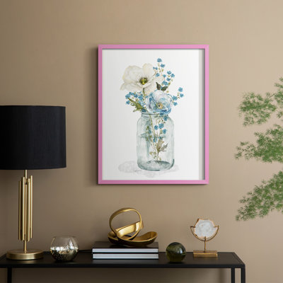 Mason Jar Blues I Framed Print - Solid Wood
