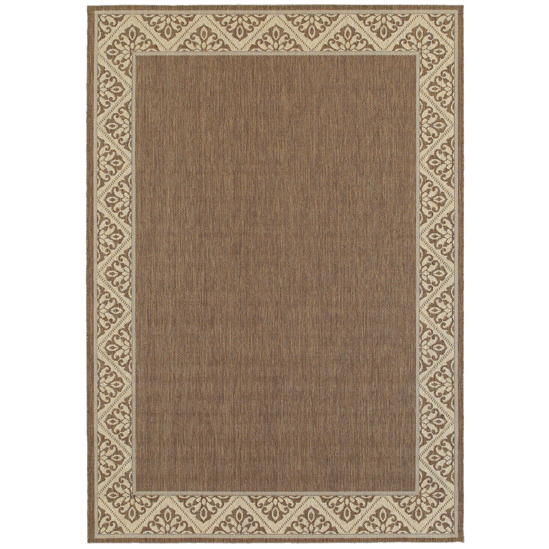 Tapis espresso Tedkow tissé à plat Tedrow, Rectangle 7 pi 10 po x 10 pi