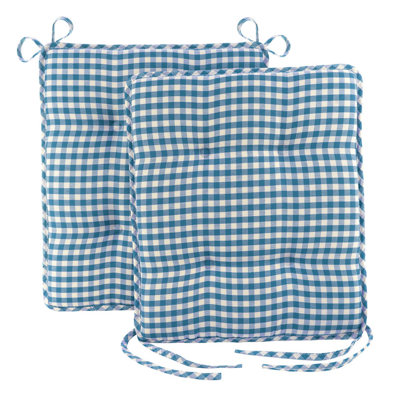 Rocking Chair Cushion Set, Blue Checkered