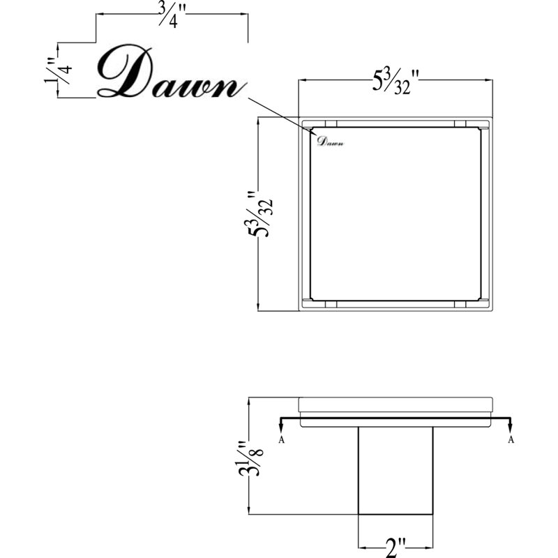 Volga River Series Stainless Steel Square Linear Floor Shower Drain