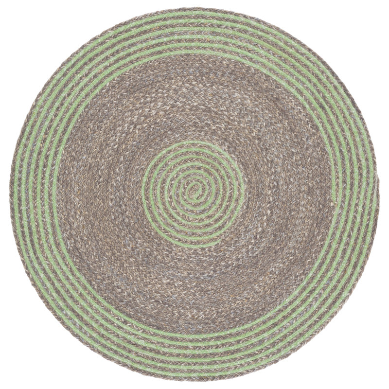 Braided Hand Woven No Pattern Indoor Rug, 4'-0" x 4'-0" Round