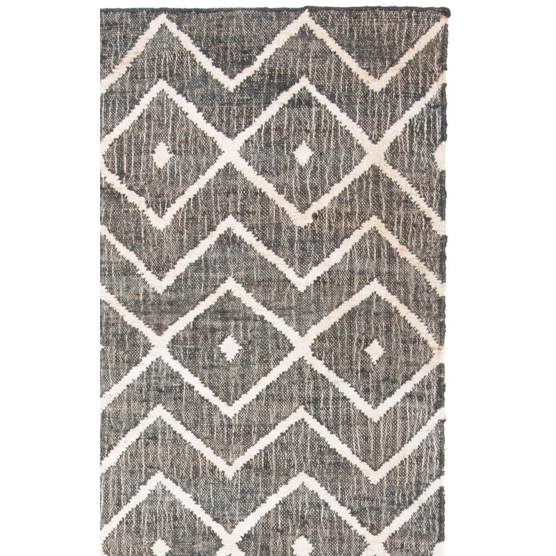 Tapis géométrique naturel / gris anthracite tissé à la main Furman Kilim, Rectangle de 3 pi x 5 pi