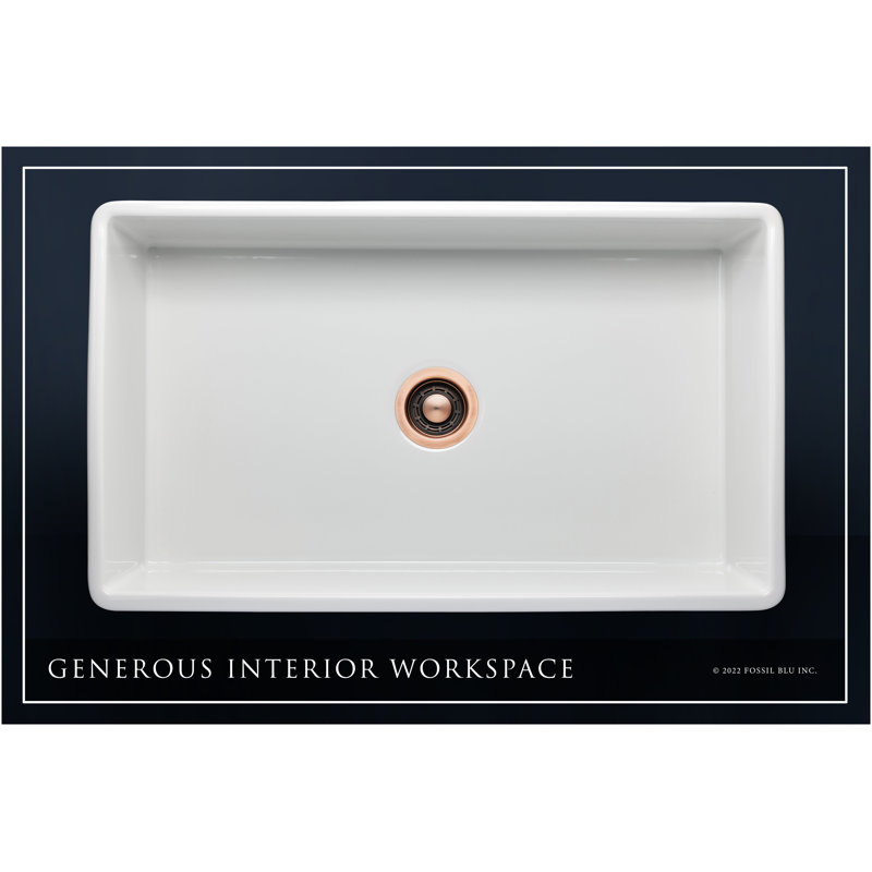 Luxury Solid Fireclay Farmhouse Sink, Antique Copper Accessories