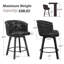 Swivel Upholstered Counter Stool With Metal Frame,-629090601