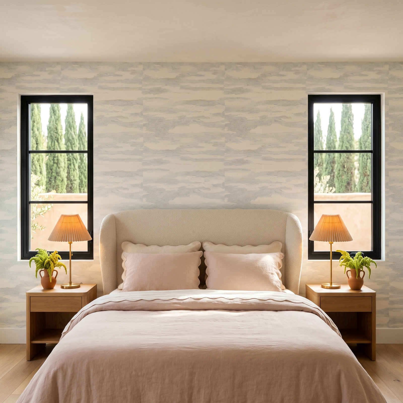 Spa Tides Wallpaper Double Roll, Light Beige