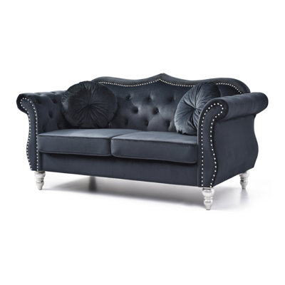Elegant Transitional Black Loveseat