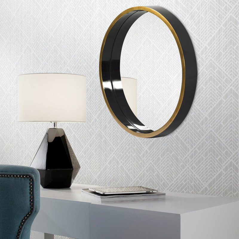 Quillin Solid Wood Round Mirror