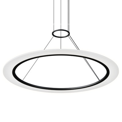 Luminaire suspendu anneaux à DEL simple 30 po avec cordons / câble de 20 po - aluminium satiné Arctique