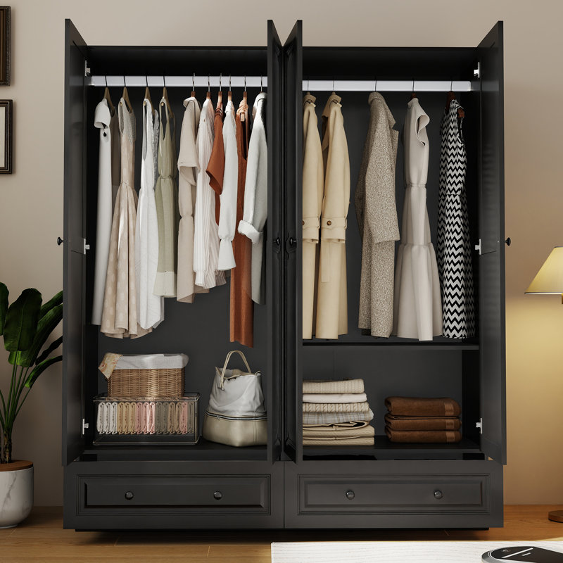 Armoire-penderie polyvalente 74 po avec 2 tiroirs