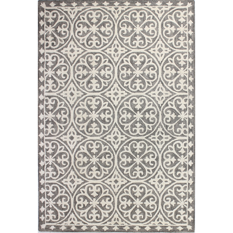 Wool Floral Indoor Rug, Rectangle 7'6" x 9'6"