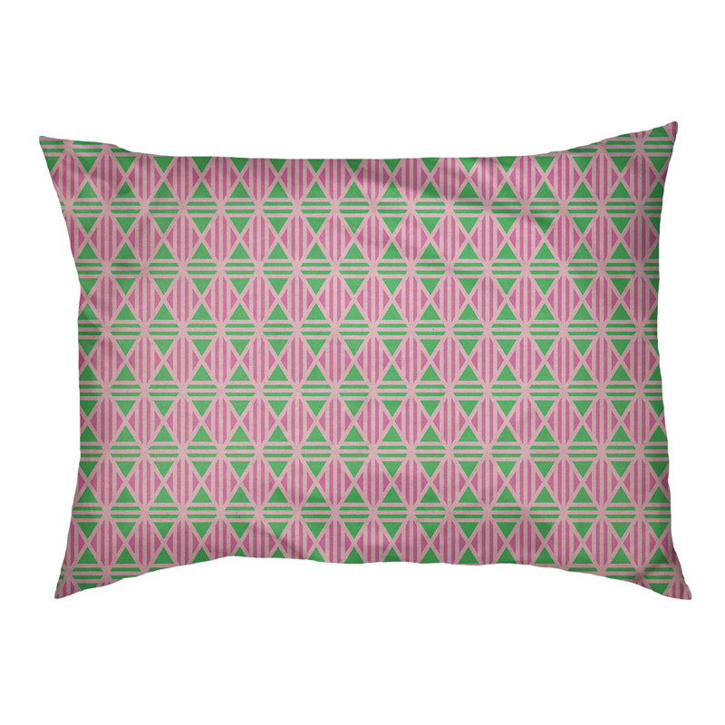 Coussin décoratif en losanges Byrge, Très grand (l 52 po x P 17 po x H 42 po), Rose et pastel