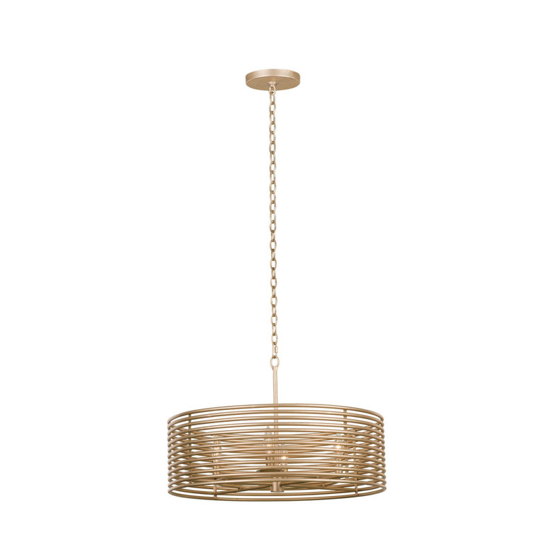 Lustre doré moderne 4 lumières Emery Kalco