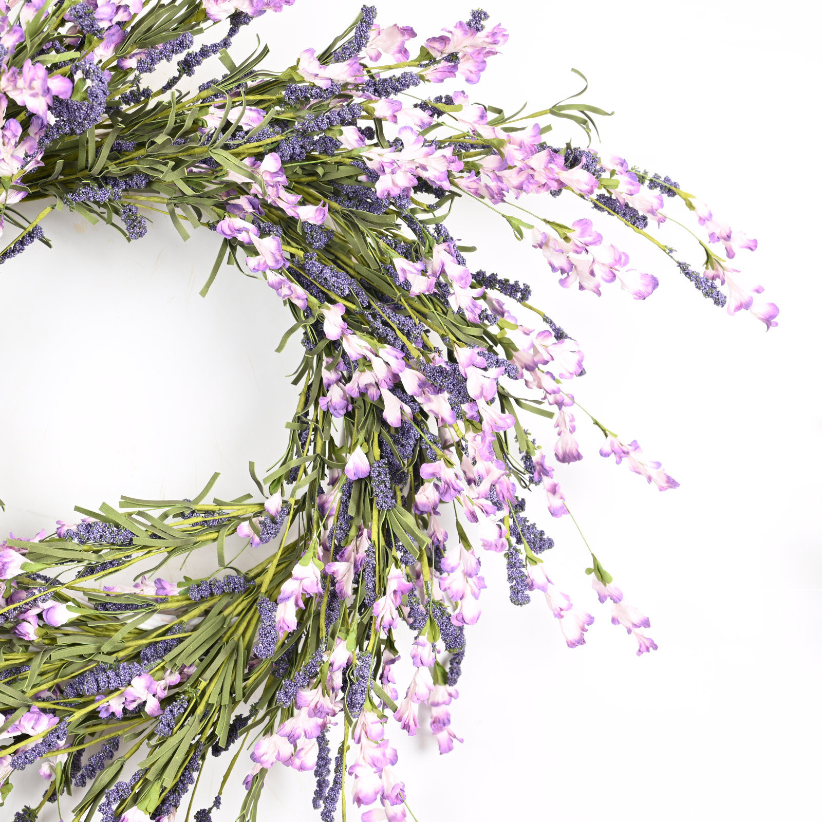 26" Handcrafted Wildflower, Berry Wedding Wreath, Green/Purple