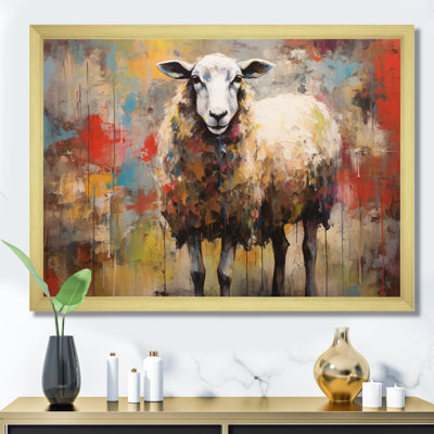 «Colorful Abstract Sheep Collage I», reproduction d'art sur toile