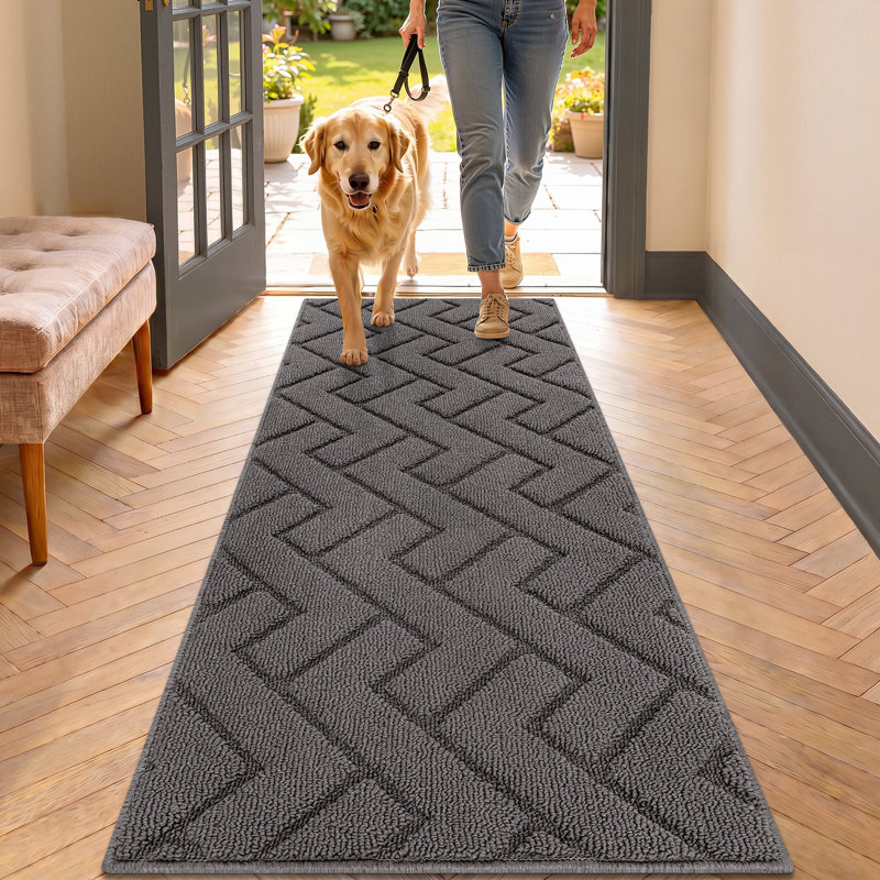 Dirt Trapper Non Slip Backing Washable Door Mat, grey, 48*20