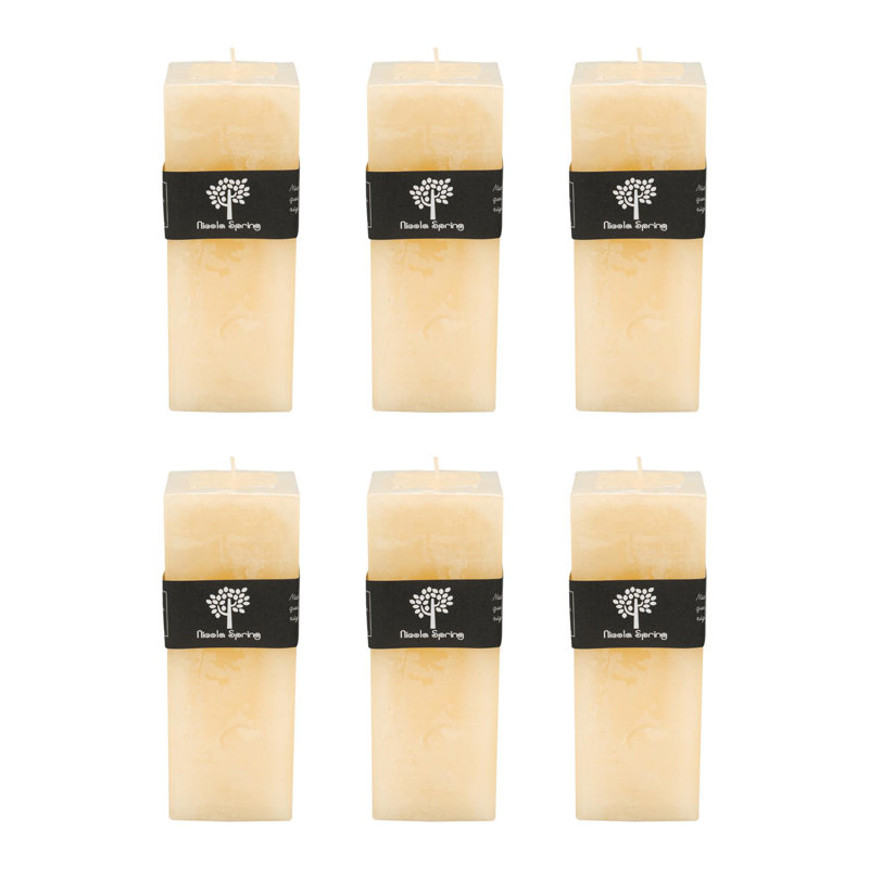 Vanilla Scented Pillar Candle, 20cm H x 7.5cm W x 7.5cm D