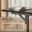 L-Shaped Metal Base Computer Desk with Power Outlet-509620780