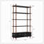 Bibliothèque avec bibliothèque et bibliothèque en bois de 74,4 pouces de hauteur, étagères et tiroirs de rangement noirs à 5 niveaux, tablettes modernes autoportantes en placage de bois massif, salon, salle d'étude, cuisine
