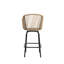 Tabourets de bar d'extérieur, tabourets de bar de patio avec accoudoirs, chaises de bar en rotin toutes saisons avec dossier, tabourets de bar en osier pour la cour, le jardin, la piscine, le balcon et la terrasse