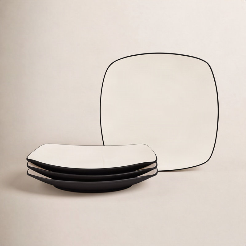 Noritake Colorwave Square Dinner Plates, 10-3/4", Graphite