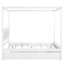 Lit à baldaquin avec lit gigogne, structure de chambre de soutien, plateforme pleine grandeur blanc brossé pour répondre à vos besoins en matière de décoration