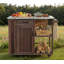 Îlot de cuisine mobile 40,5 "avec plateau en acier inoxydable, armoire à épices cachée et structure en bois massif-124766016