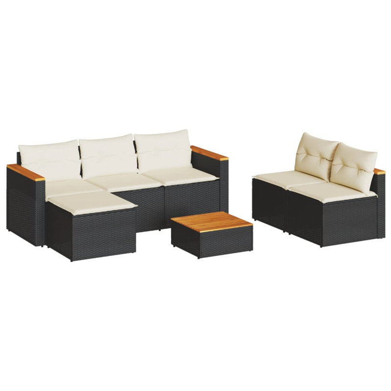 Ensemble de canapé de patio avec coussins 5 pièces Ebern Designs Ebern Designs