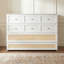 Grand lit escamotable avec grands tiroirs, blanc