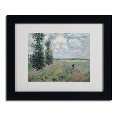 «The Poppy Field» par Claude Monet - Reproduction d'art sur toile encadrée