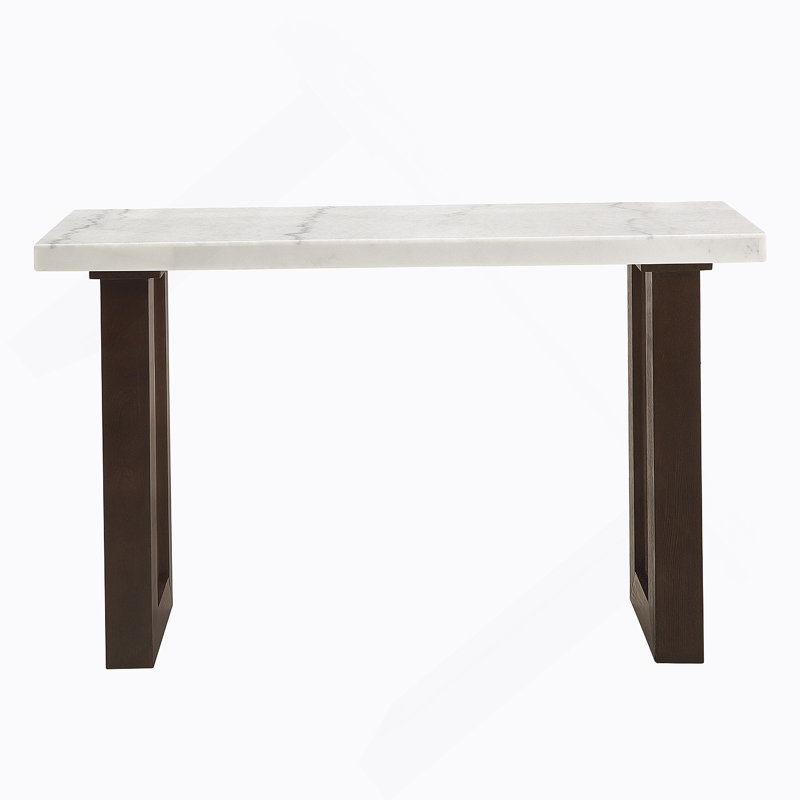 Table de canapé avec plateau en marbre et finition espresso