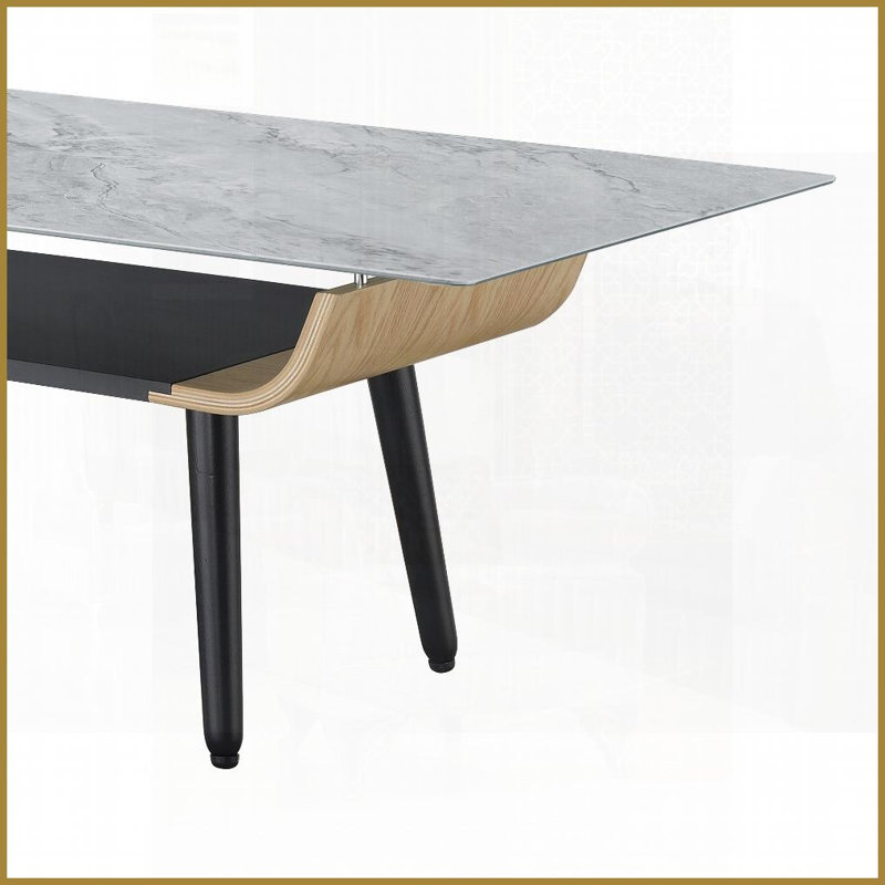 Table basse 47 po Landon Tablette de rangement Dichromatique, Gris