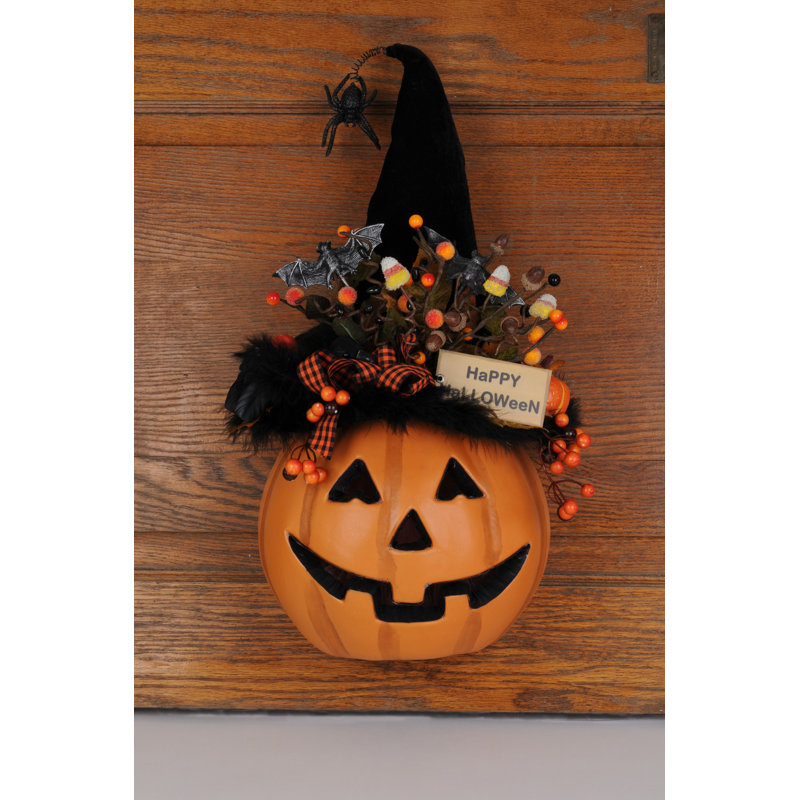 Lighted Fiber Optic Pumpkin, 22" H x 9" W x 13" D