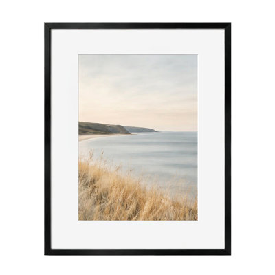 Cadre photo en aluminium doré avec passe-partout et verre trempé