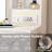 Dileydi Small Makeup Vanity Desk With Mirror, Adjustable Led Lights, Cushioned Stool And Built-In Power Outlet Makeup Vanity Table With 2 Drawers And Mirror Cabinet, Dressing Table For Small Bedroom Dressing Room (White)