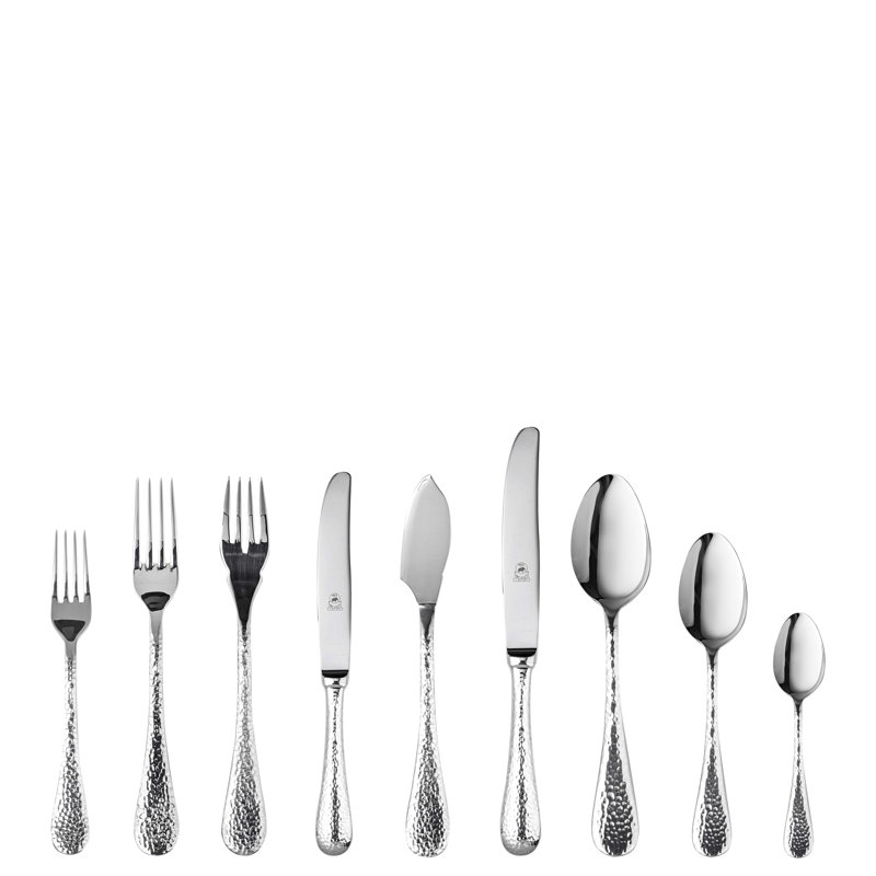 Ensemble de couverts Epoque avec couteaux H / H - 54 pièces - Acier inoxydable, Argent argent