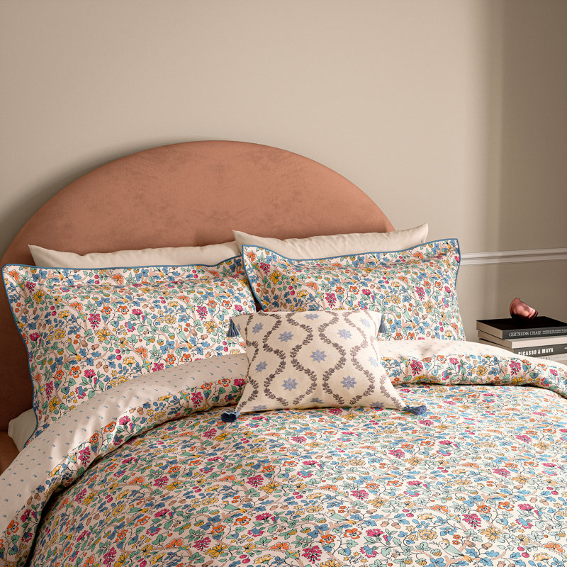 Bountiful Cotton Floral Duvet Cover Set with Pillowcases Included, Single Duvet Cover Set + 1 Pillowcase